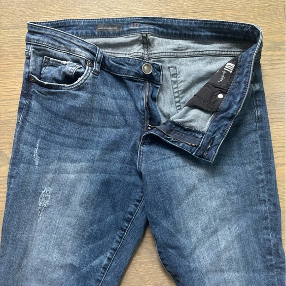 KUT From The Kloth Women’s Ankle Straight Leg Blue Distressed Jeans. Size 14 - Picture 4 of 6